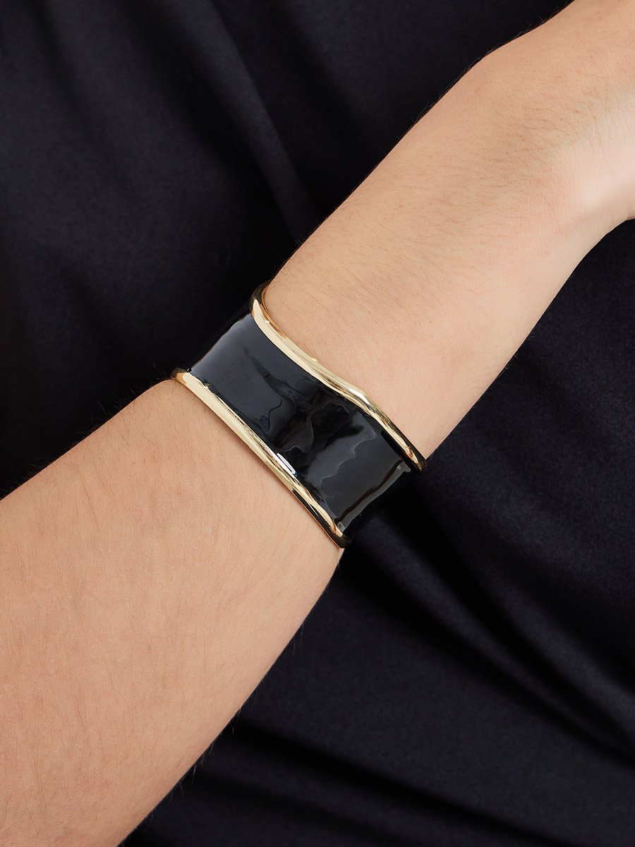 Black and Gold Bangle Bracelet
