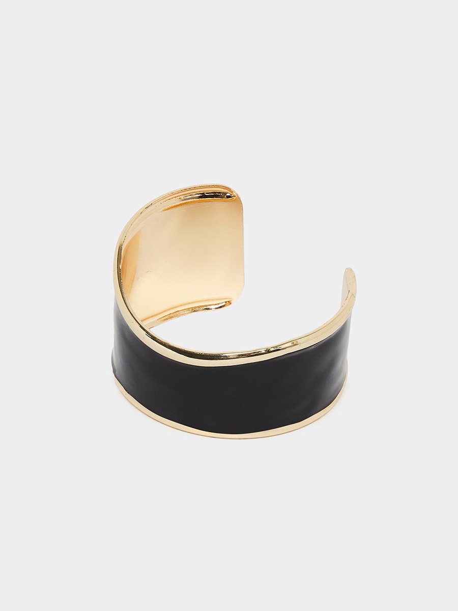 Black and Gold Bangle Bracelet