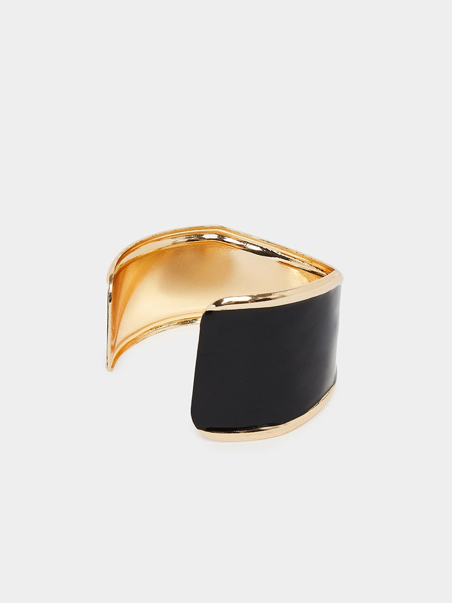 Black and Gold Bangle Bracelet