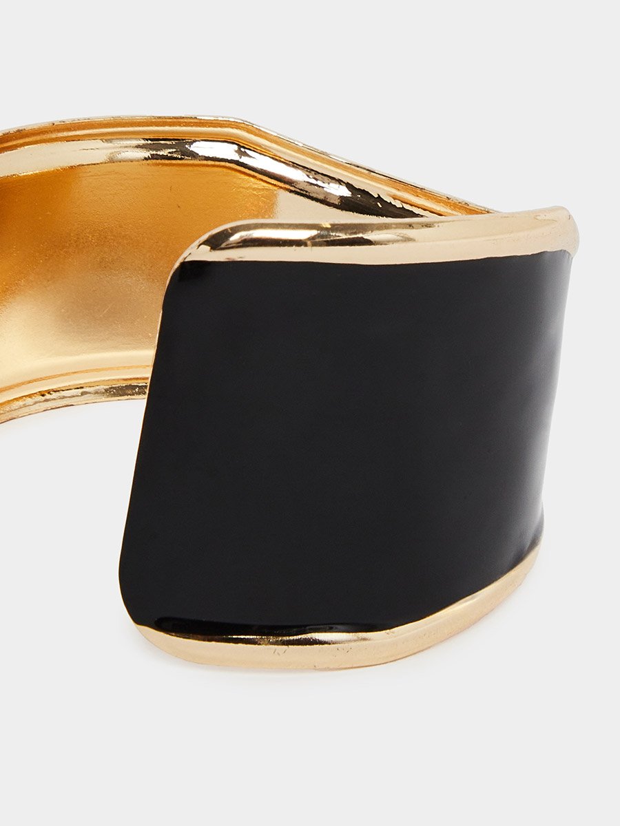 Black and Gold Bangle Bracelet