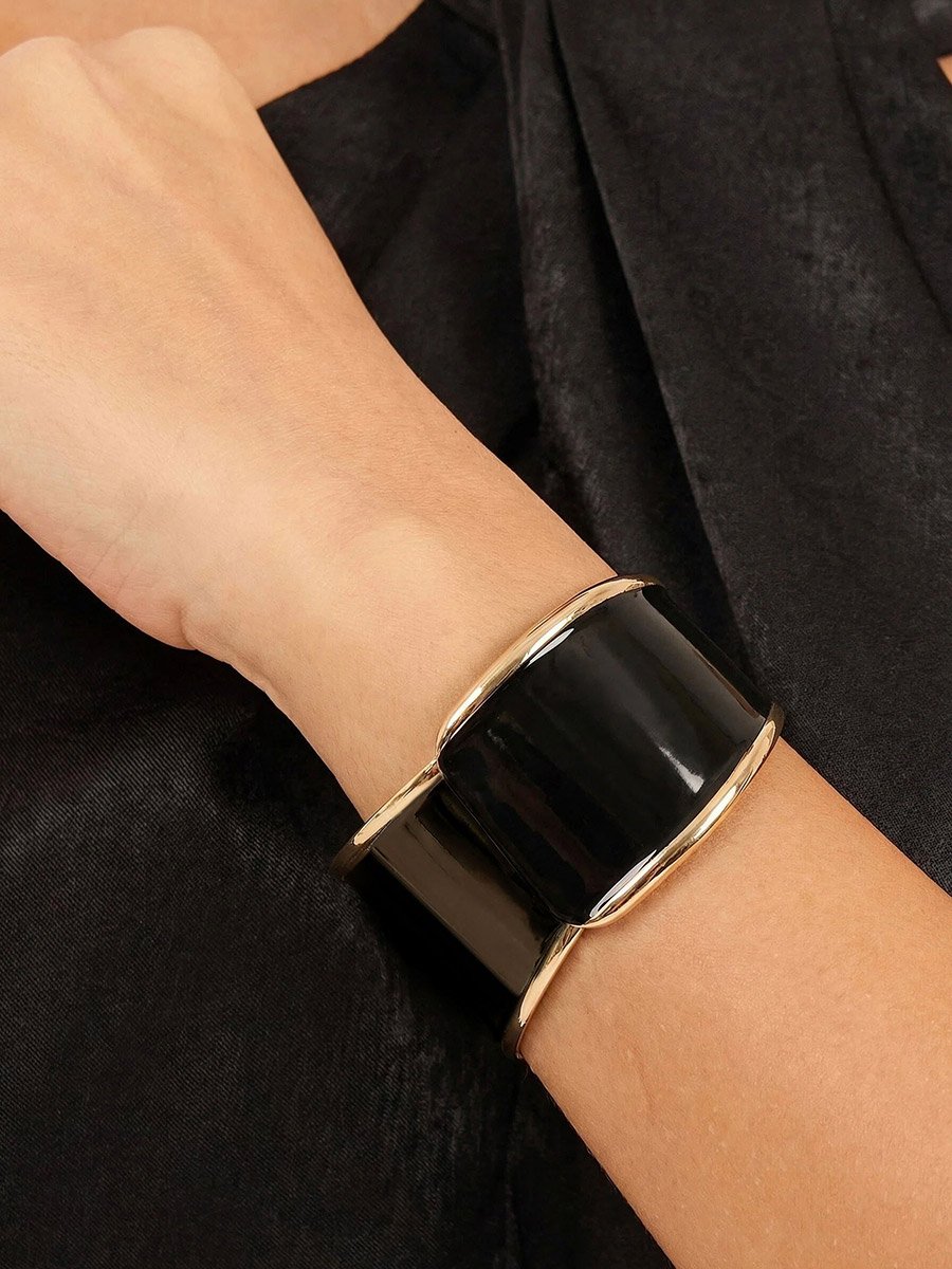 Black and Gold Bangle Bracelet