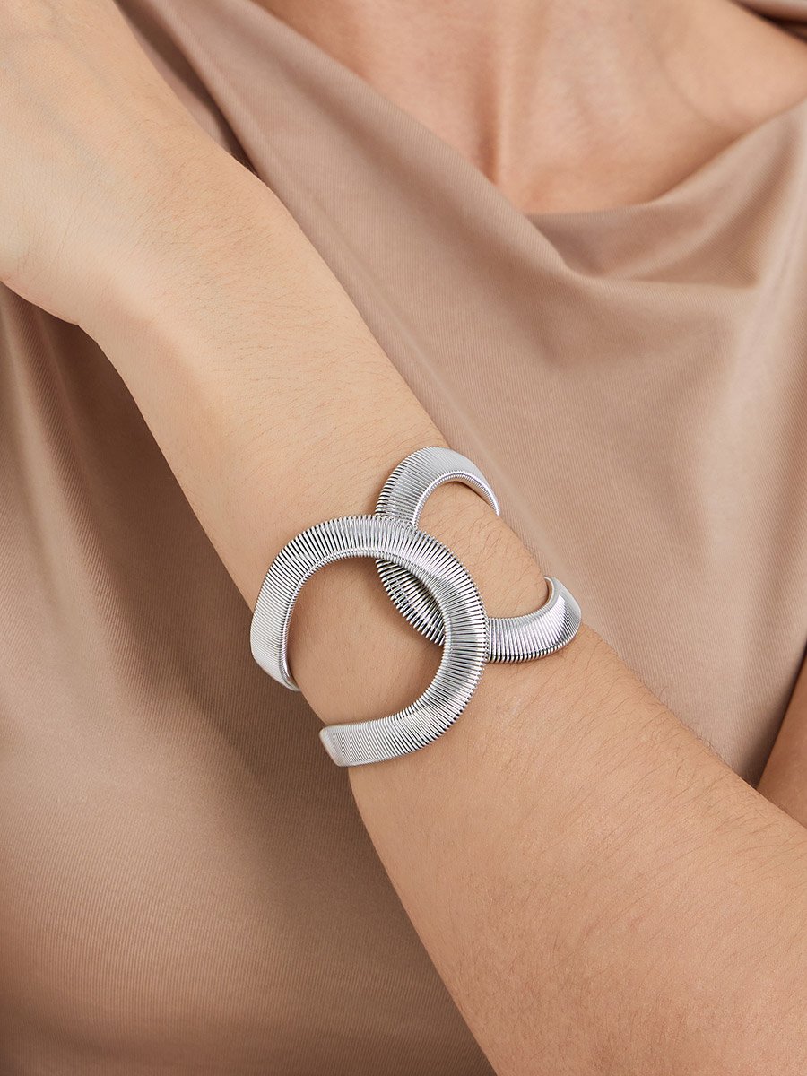 Silver Twisted Bangle Bracelet