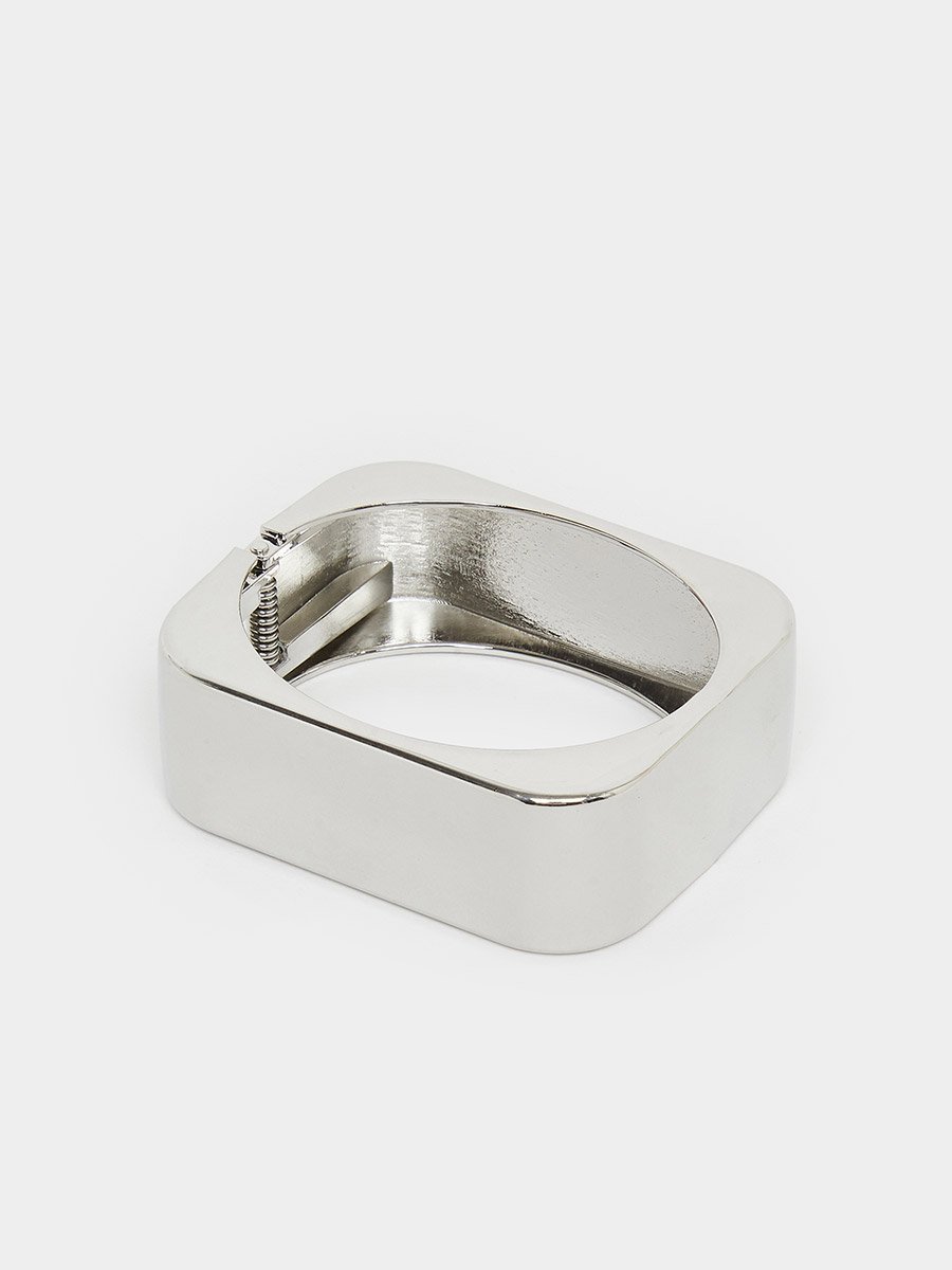 Silver Square Bangle Bracelet