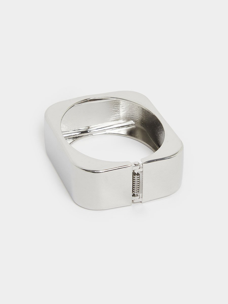 Silver Square Bangle Bracelet