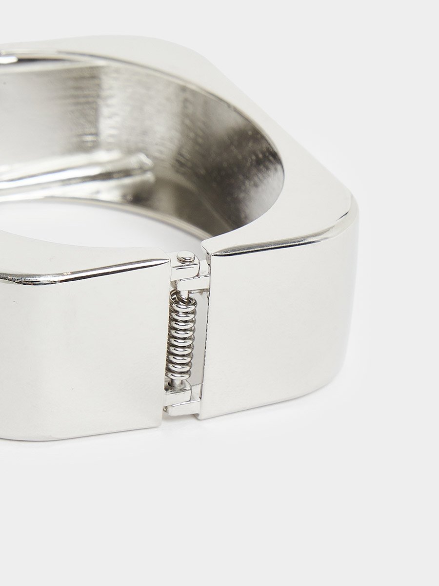 Silver Square Bangle Bracelet