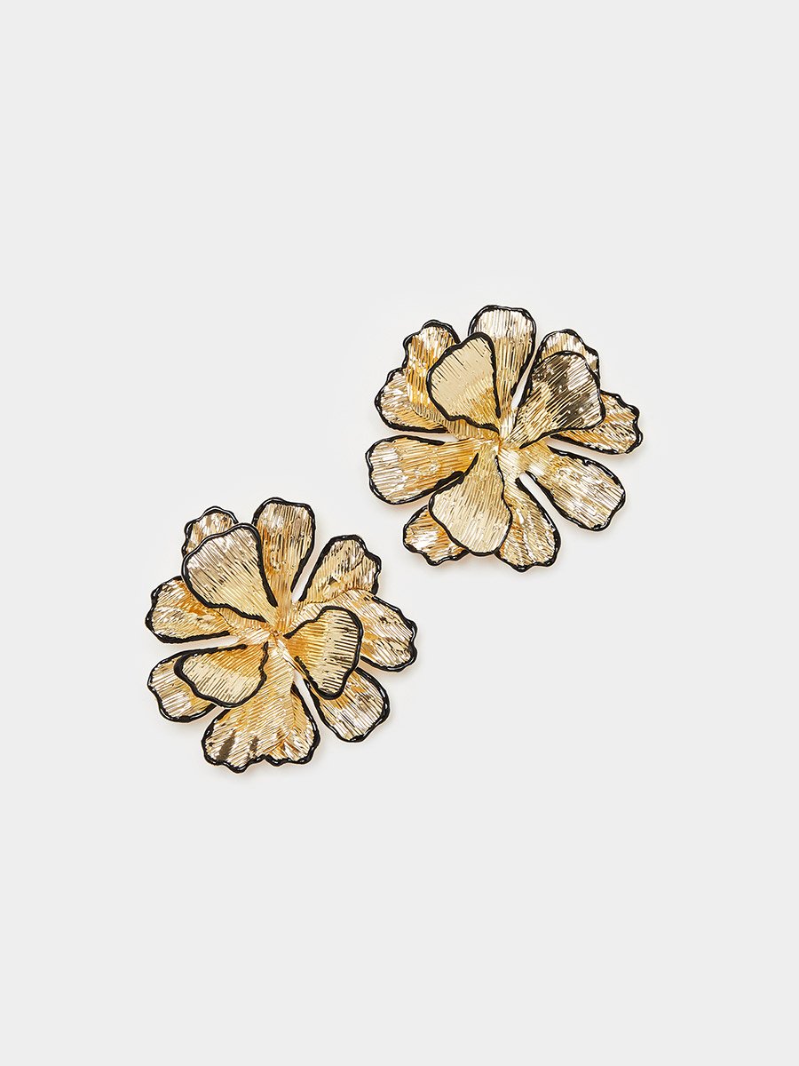 Gold Flower Stud Earrings