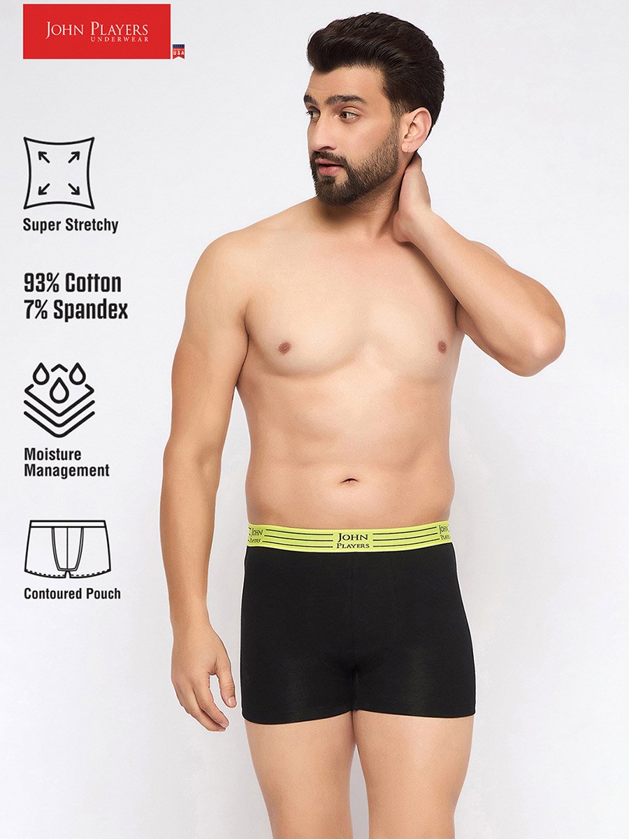 Pack of 2 - Men Cotton Trunks with Striped Waistband