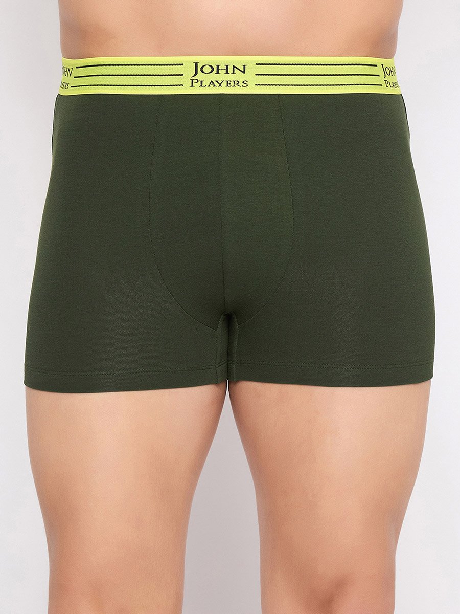 Pack of 2 - Men Cotton Trunks with Striped Waistband