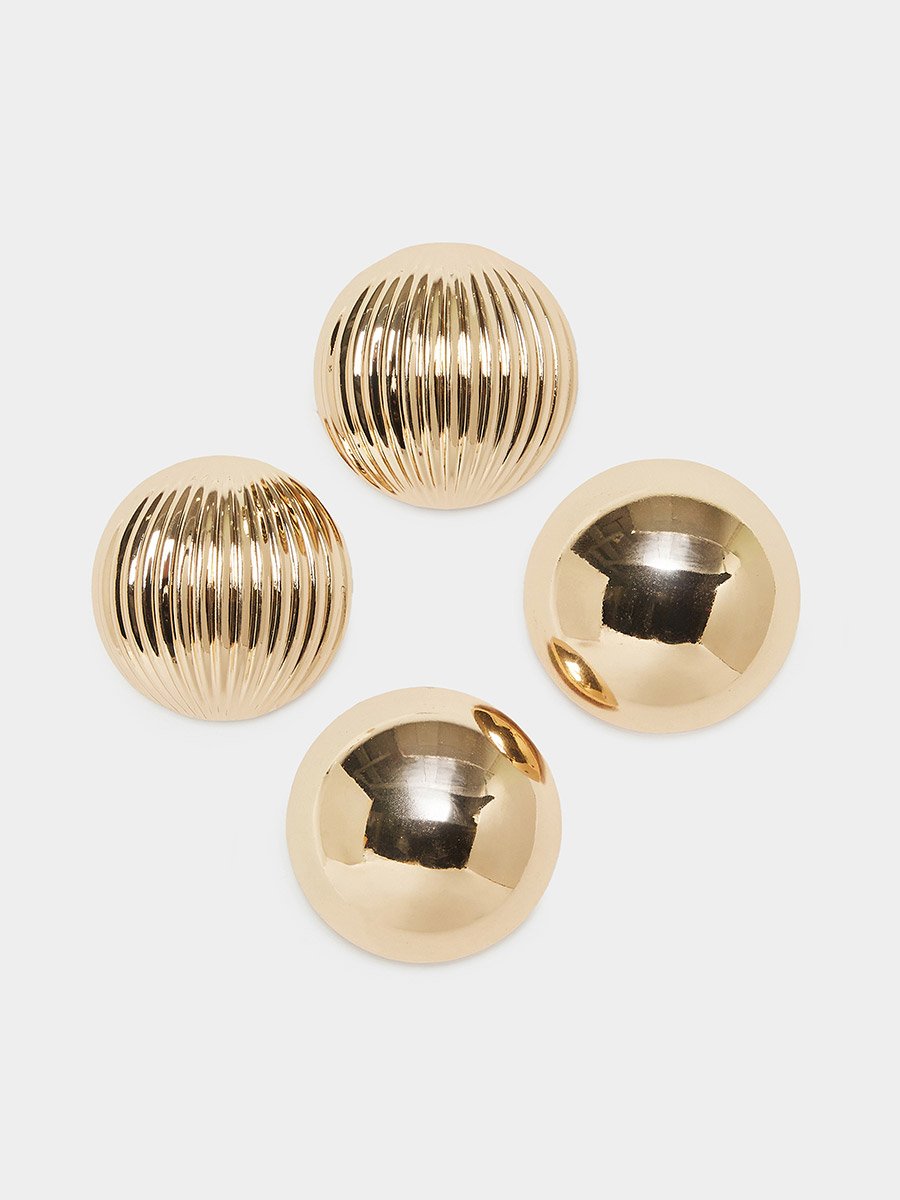 Pack of 2 - Gold Stud Earrings