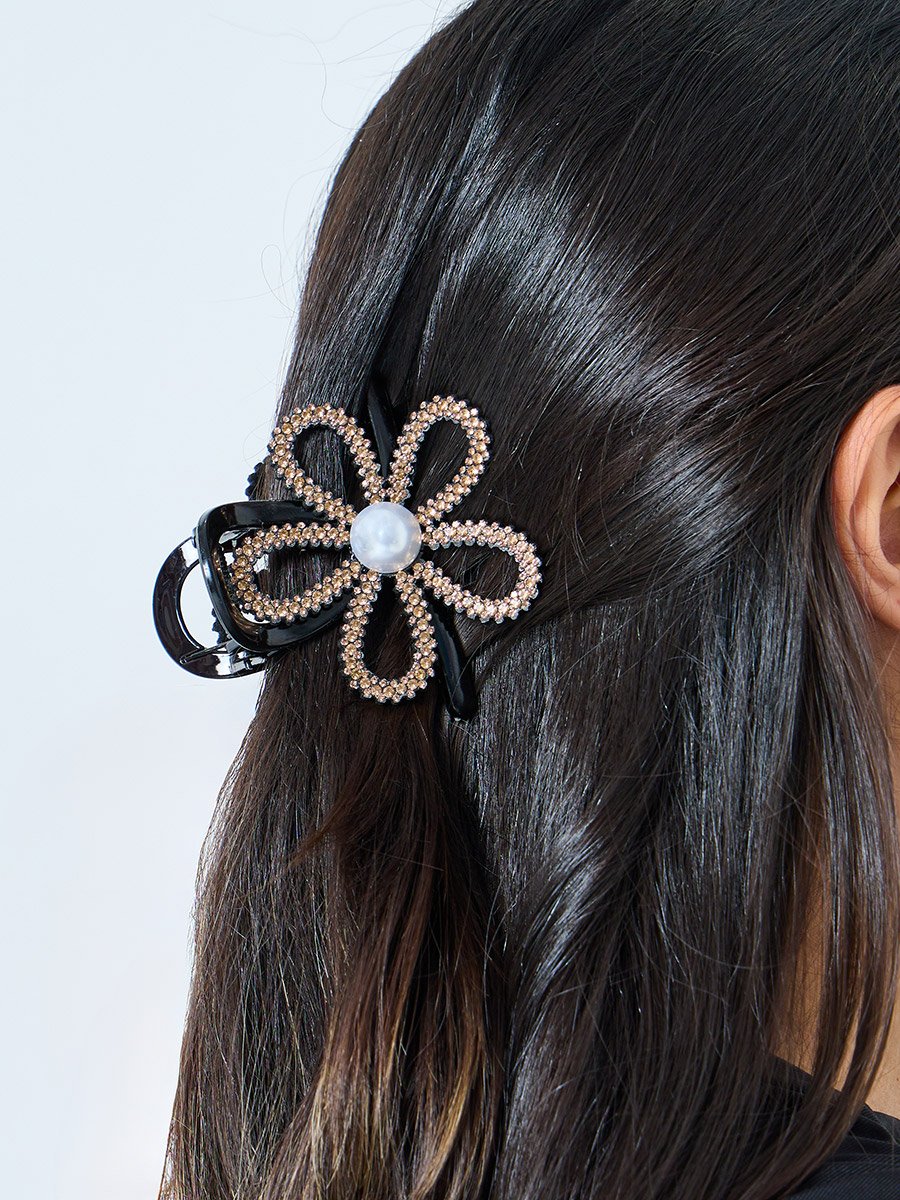 Pack of 3 - Sparkling Flower Hair Claws