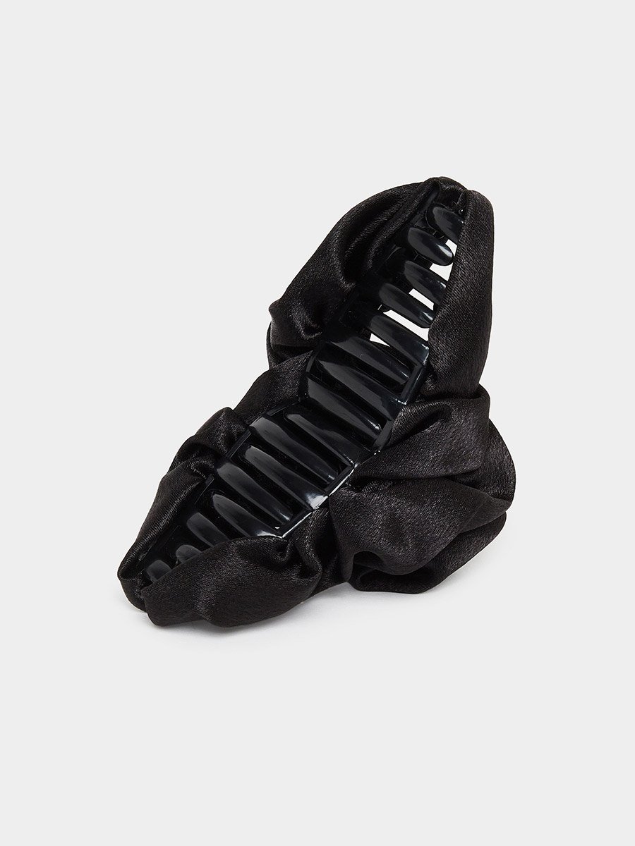 Women Black Flower Claw Clip