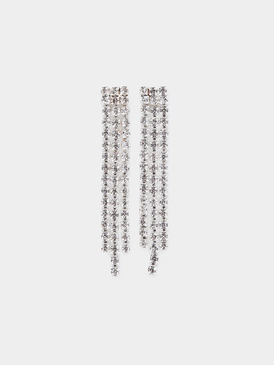 Silver Diamante Necklace and Bracelet with Earrings