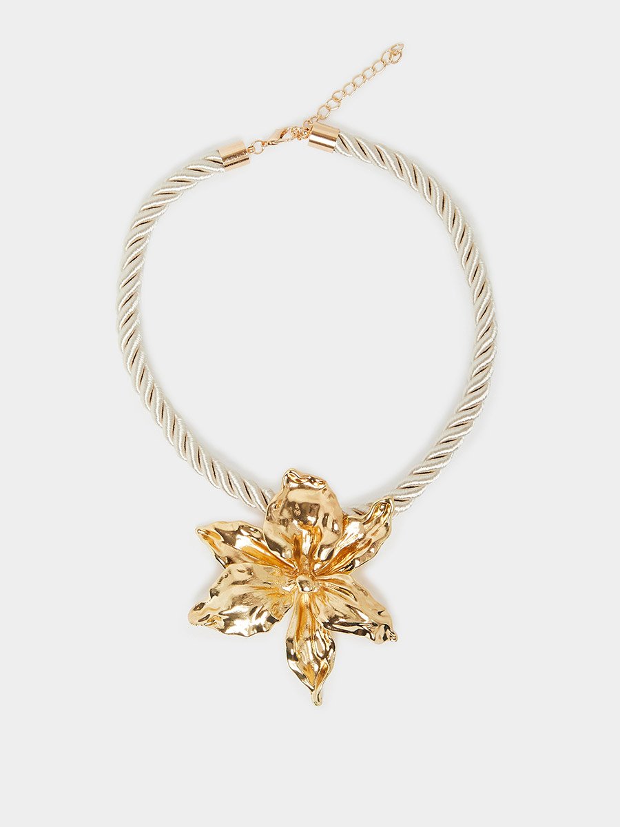 Golden Flower Statement Necklace