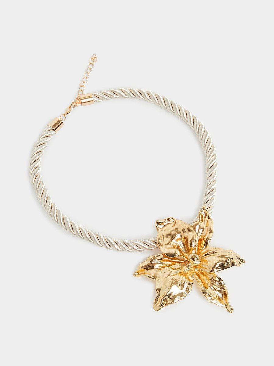 Golden Flower Statement Necklace
