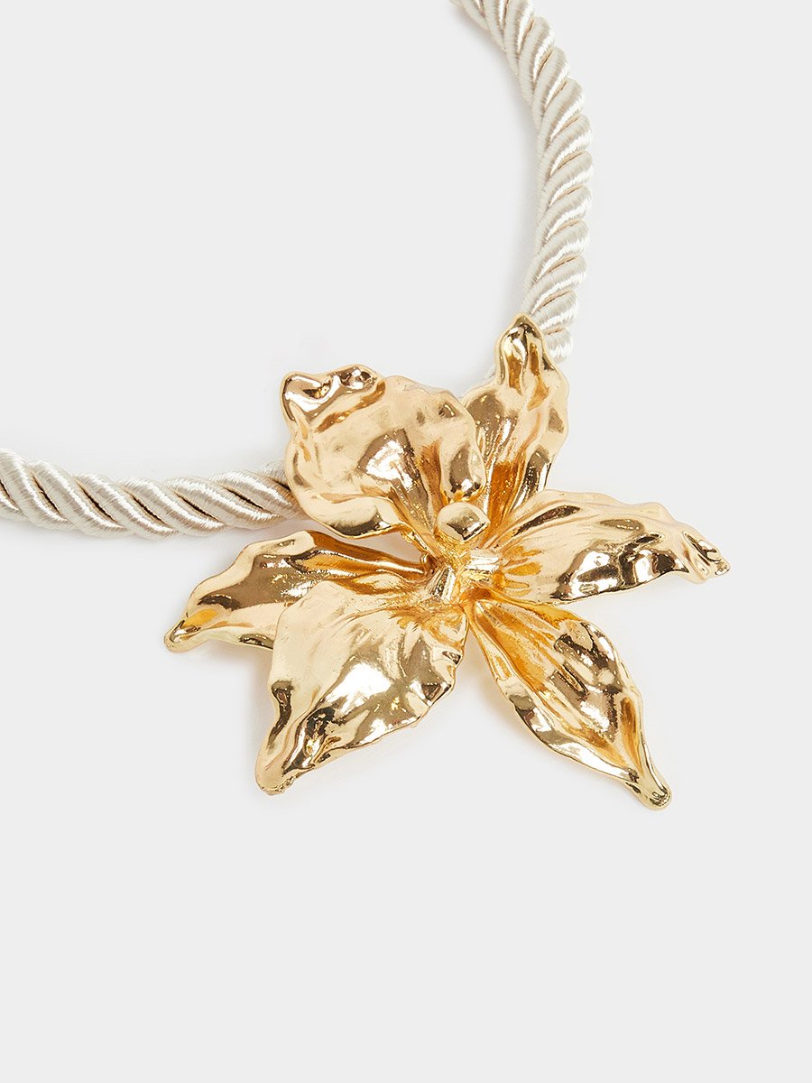 Golden Flower Statement Necklace