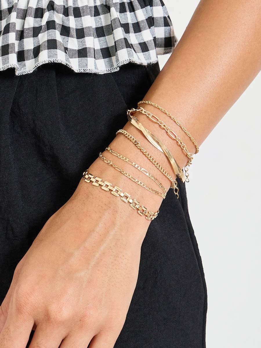 Pack of 6 - Gold Chain Bracelet