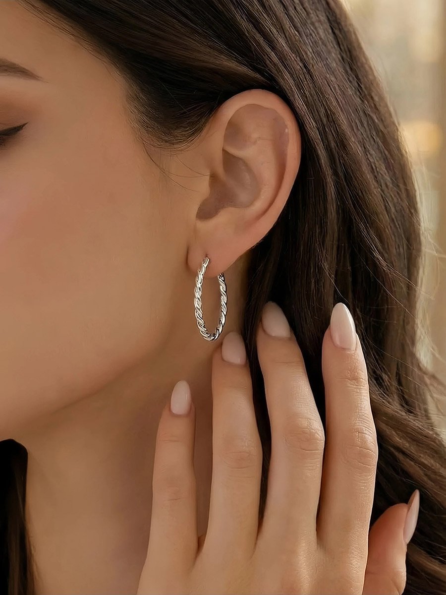 Pack of 9 - Silver Hoop Earrings