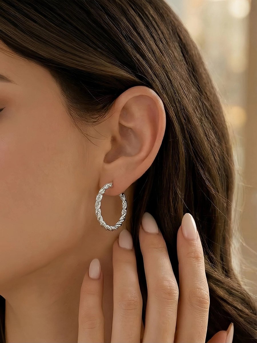 Pack of 9 - Silver Hoop Earrings