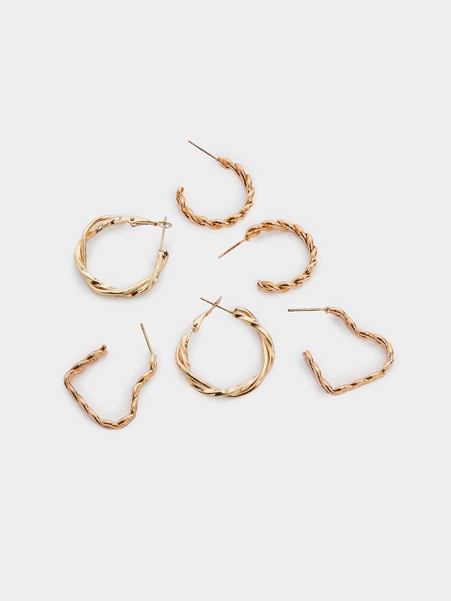 Pack of 16 - Gold Hoop Earrings
