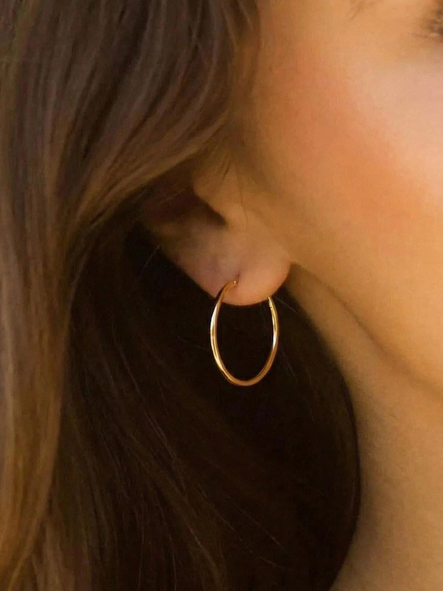 Pack of 9 - Gold Hoop Earrings
