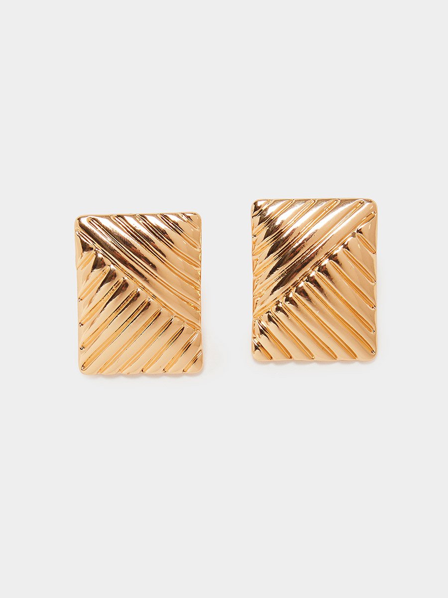 Textured Square Stud Earrings