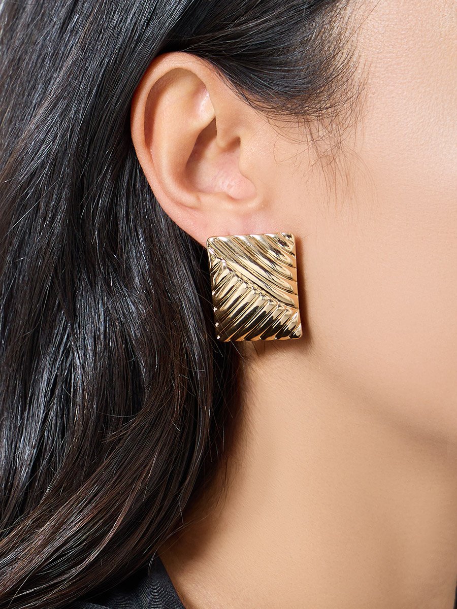 Textured Square Stud Earrings