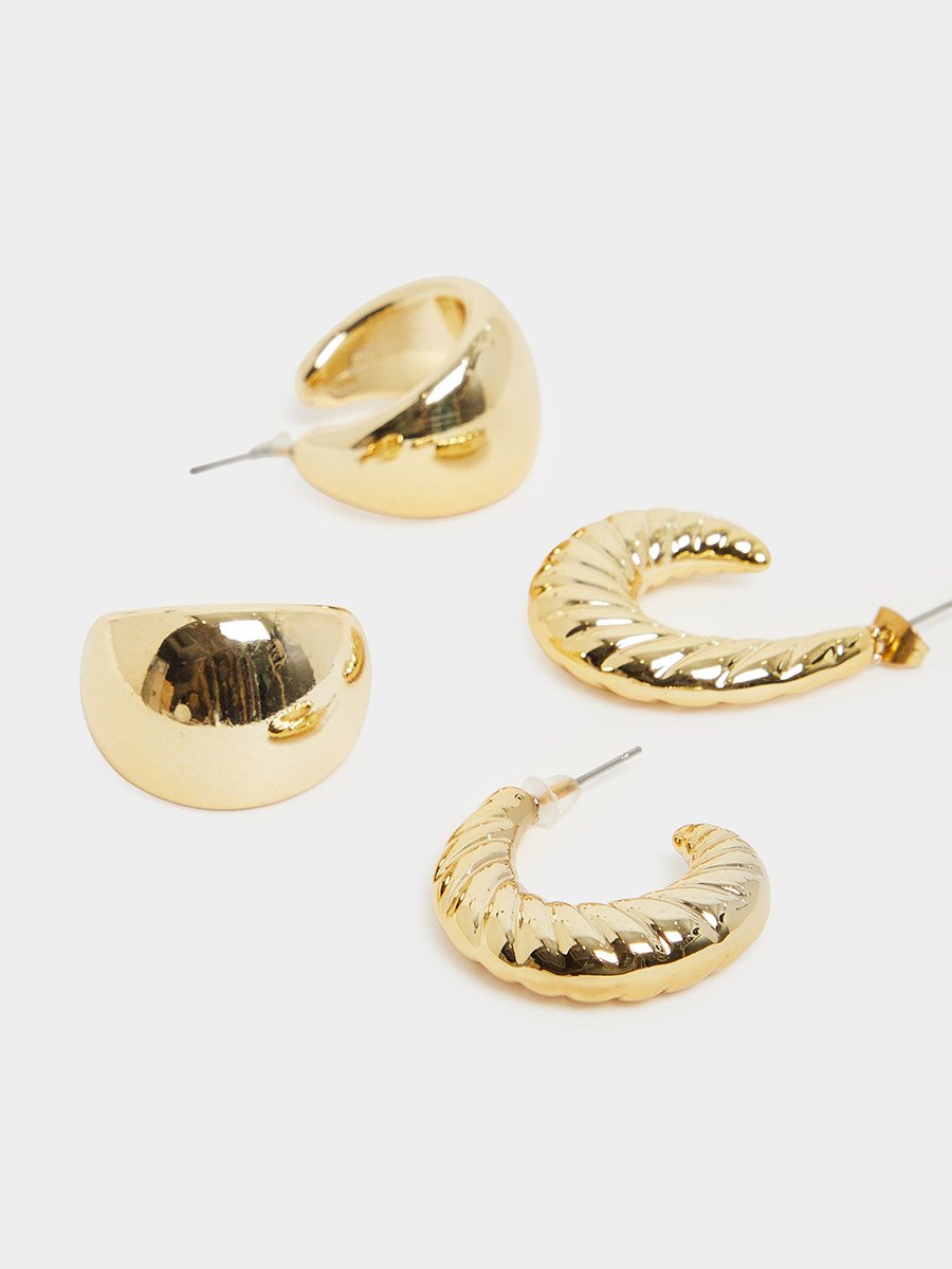 Pack of 2 - Gold Hoop Earrings