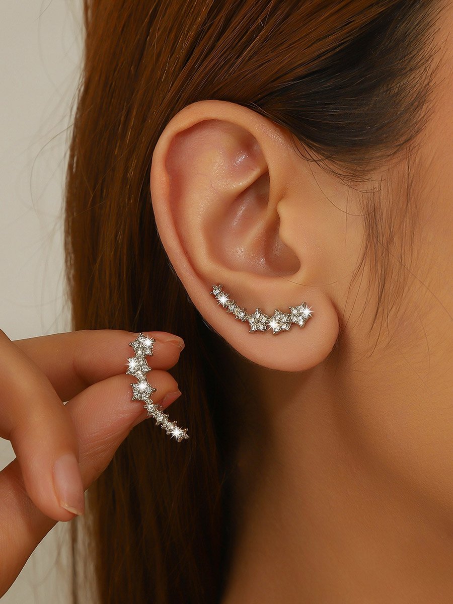 Contrast Rhinestone Embellished Earrings