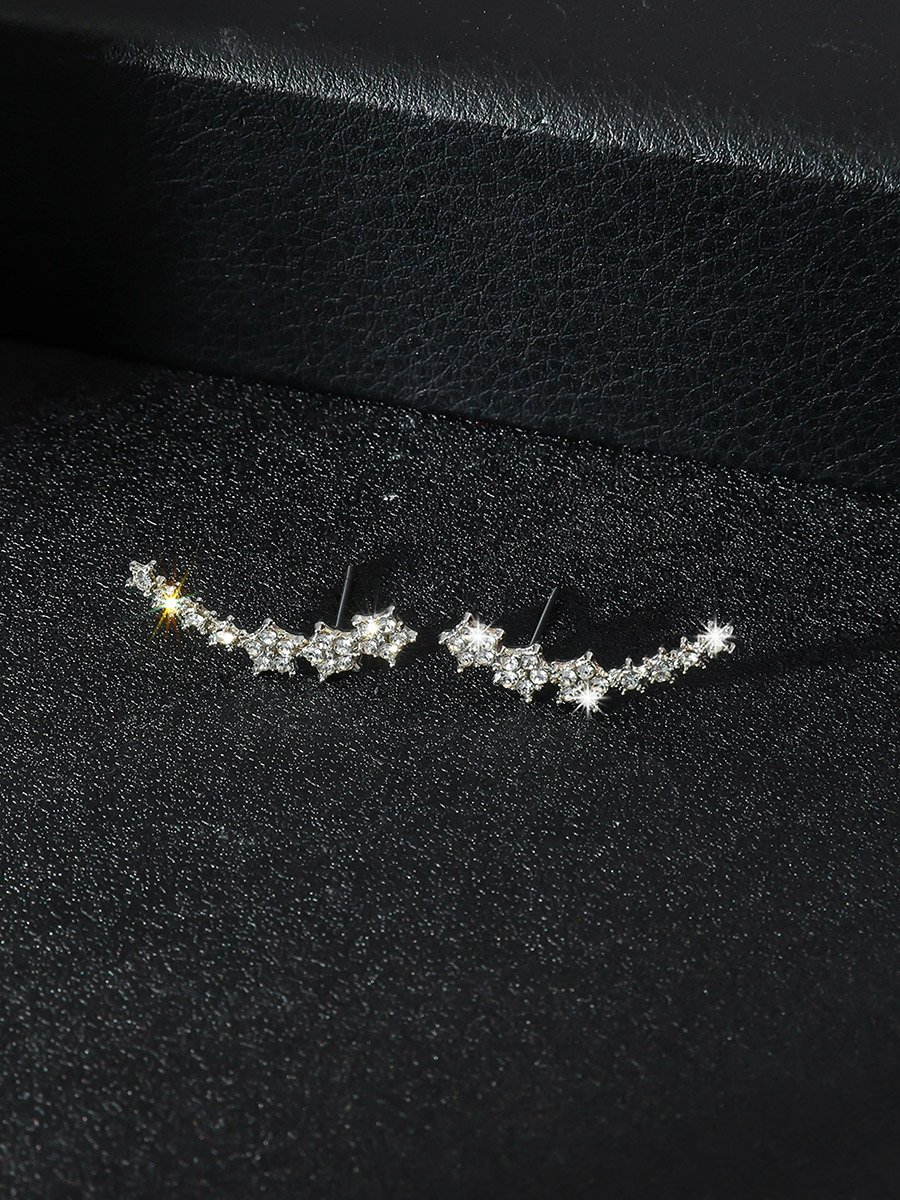 Contrast Rhinestone Embellished Earrings