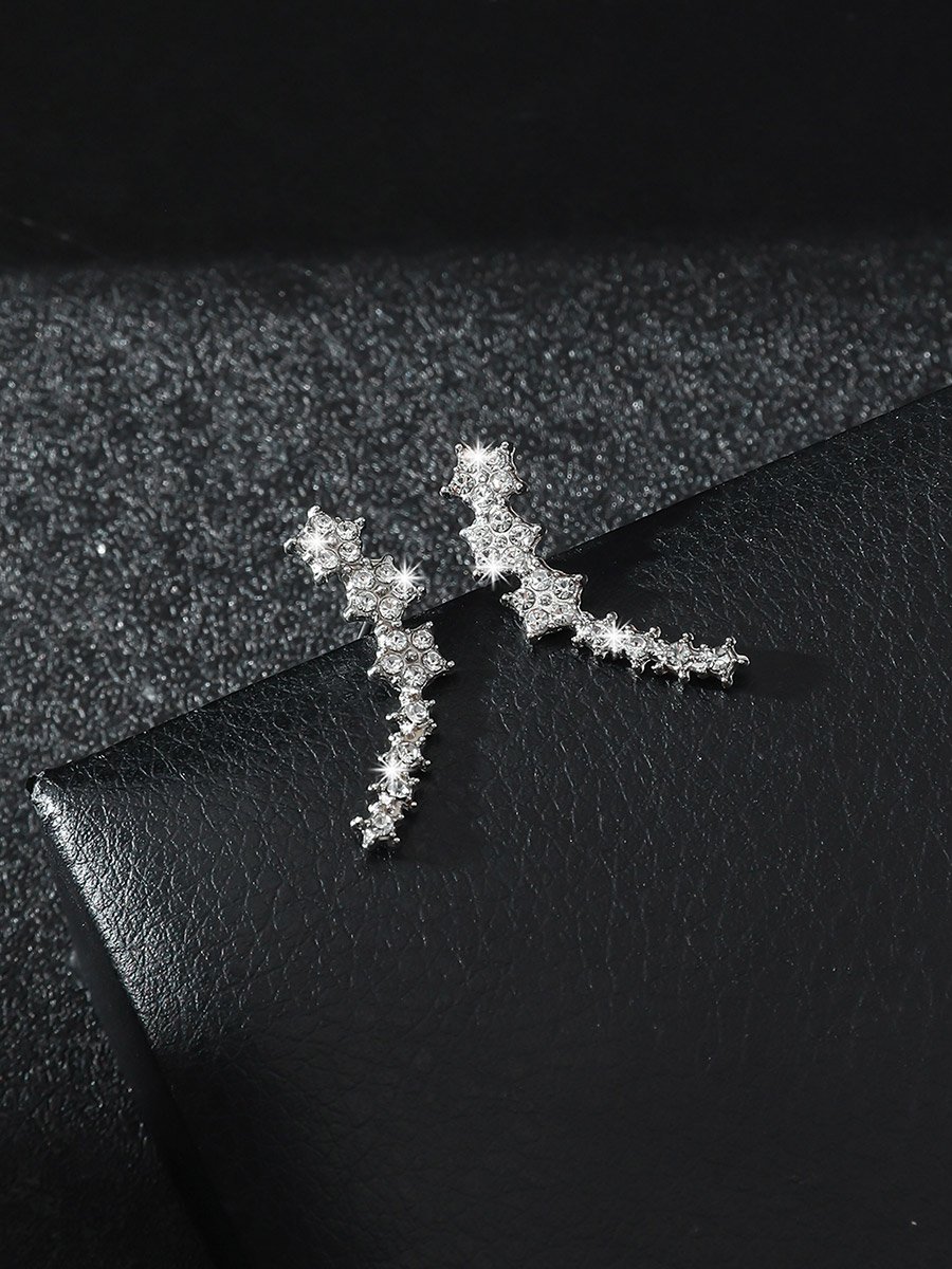 Contrast Rhinestone Embellished Earrings