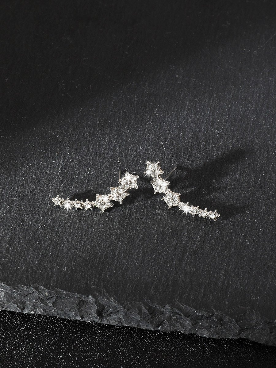 Contrast Rhinestone Embellished Earrings