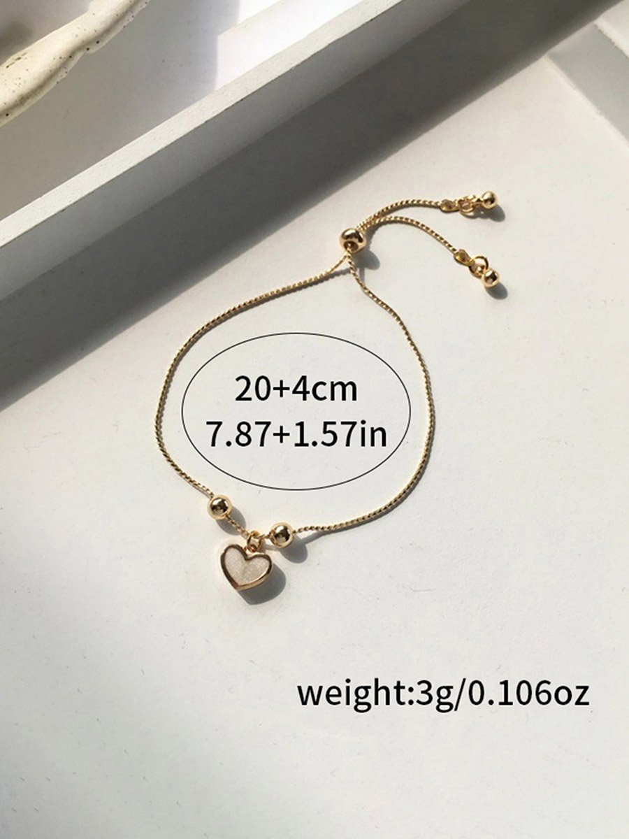 Contrast Love Heart Embellished Bracelet