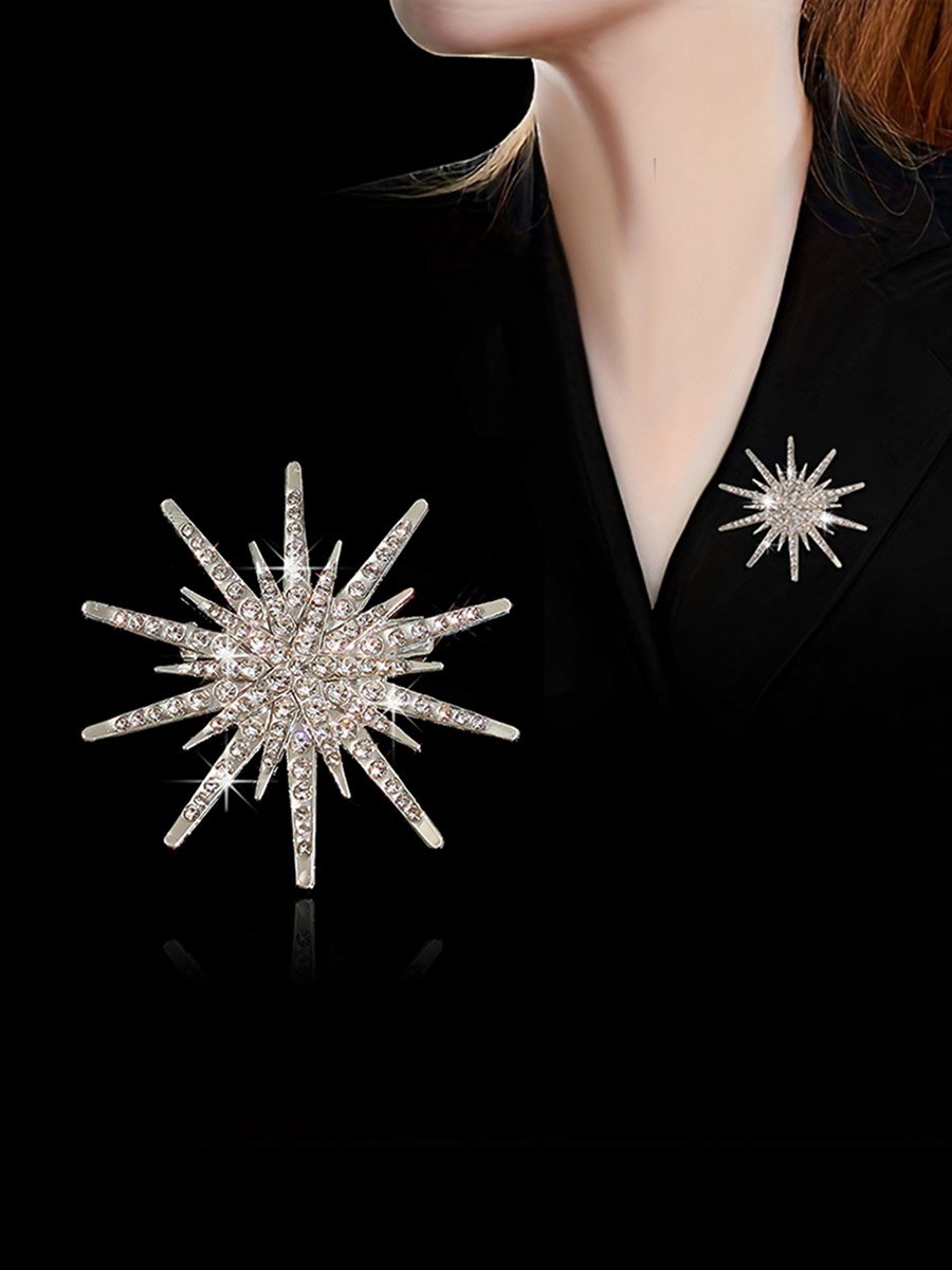 Sea Urchin Shaped Rhinestone Embellished Brooch