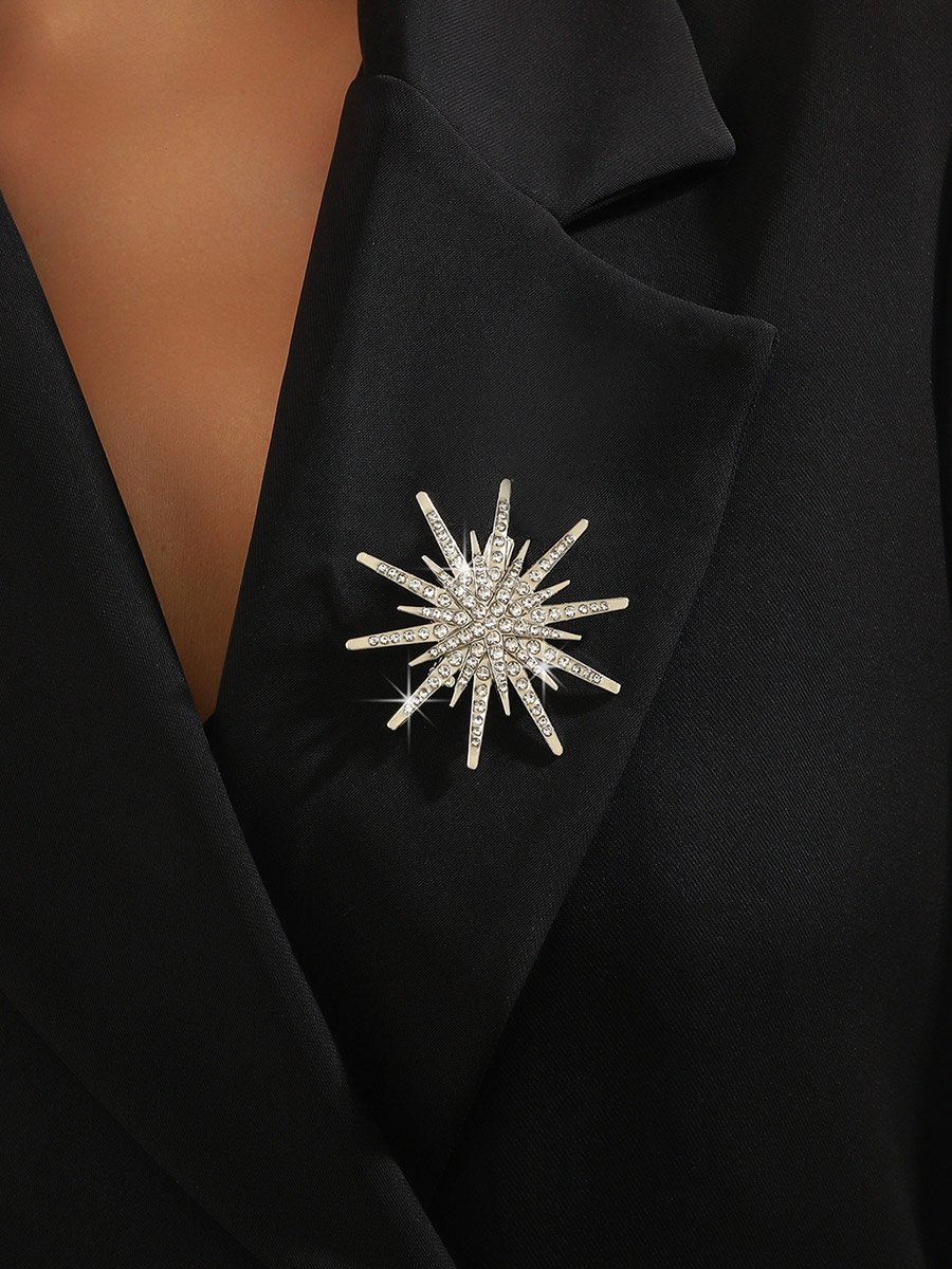 Sea Urchin Shaped Rhinestone Embellished Brooch