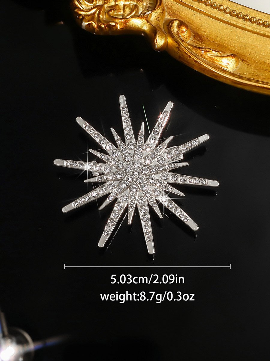Sea Urchin Shaped Rhinestone Embellished Brooch
