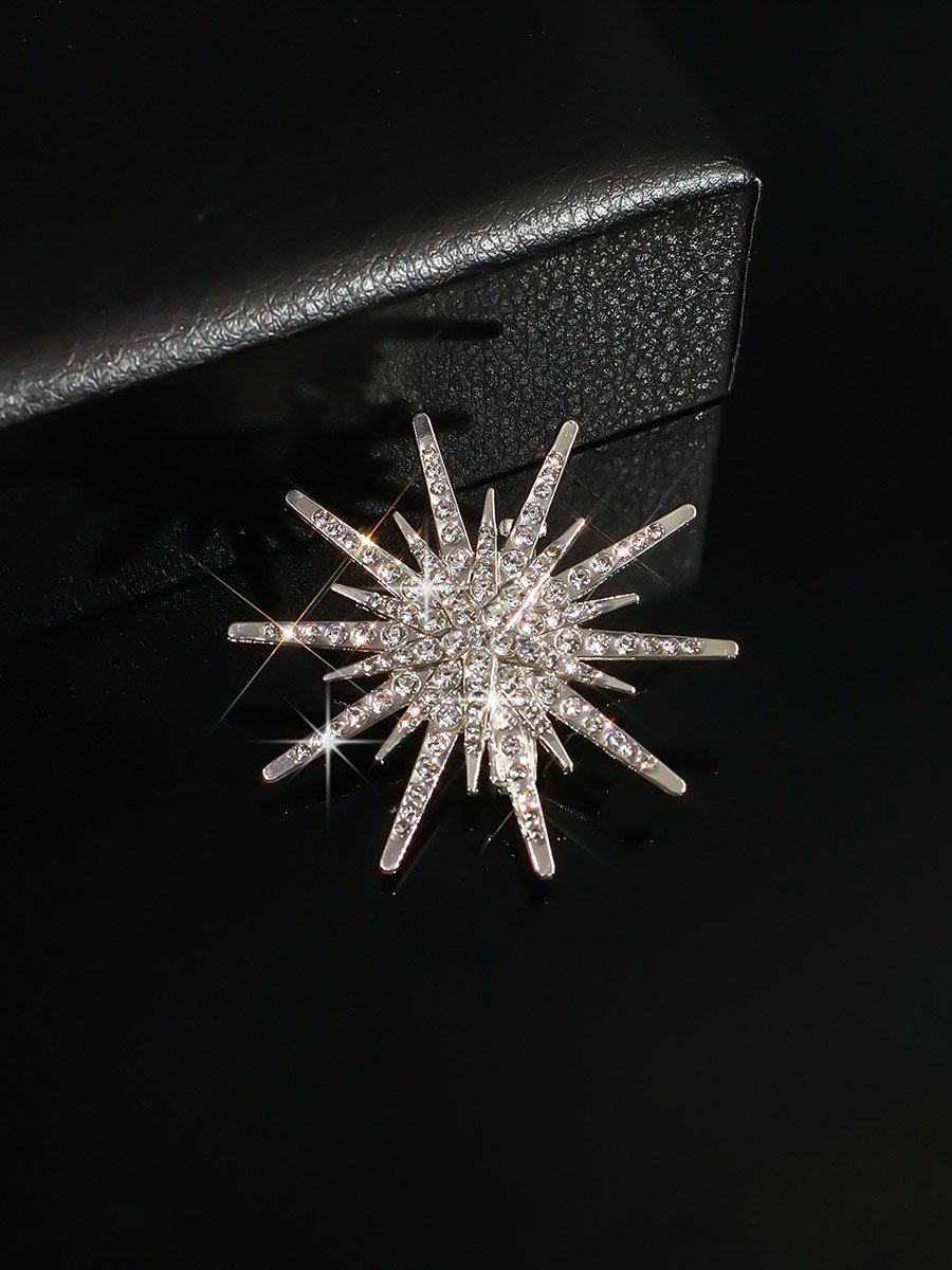 Sea Urchin Shaped Rhinestone Embellished Brooch