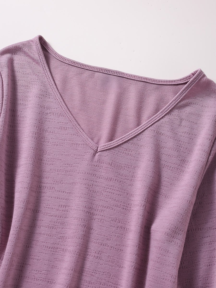 Women Pink Textured Knit Top and Pyjama Set
