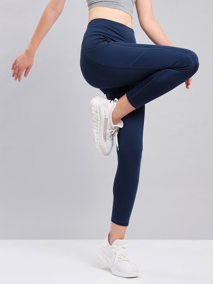 Women Solid Slim Fit Sports Tights with ELASTO LITE
