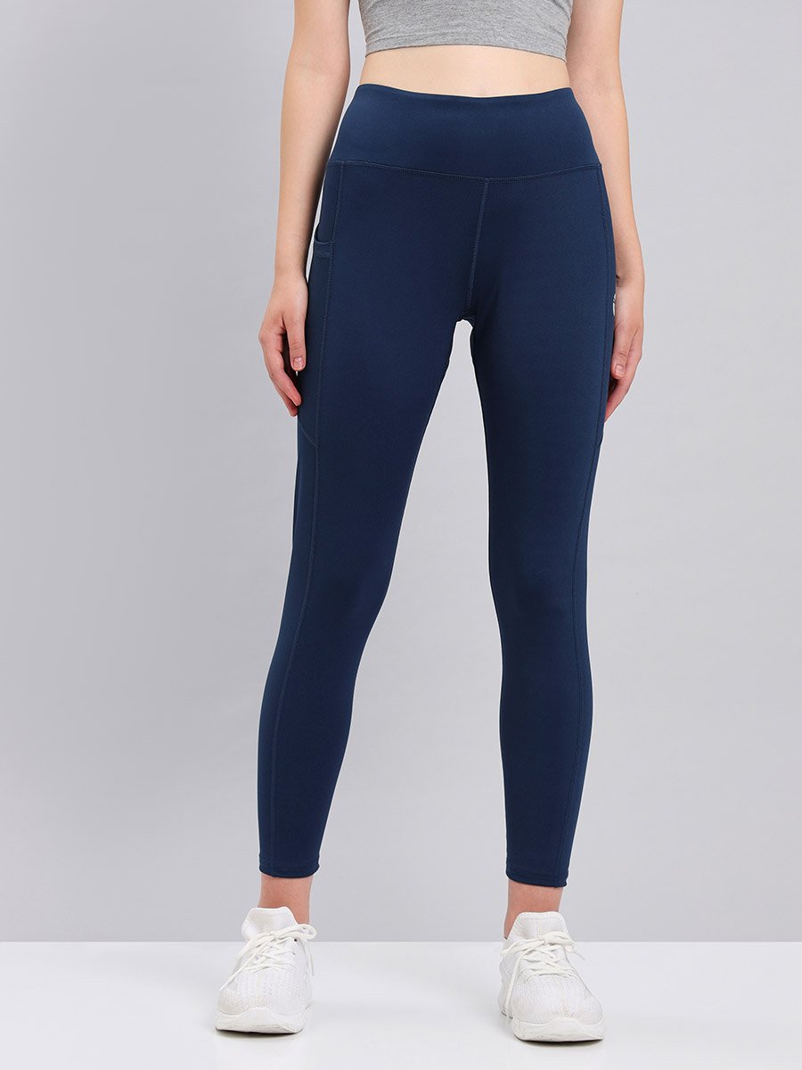Women Solid Slim Fit Sports Tights with ELASTO LITE