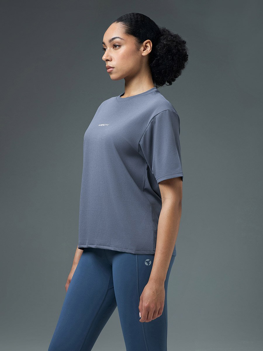 Women Boxy Fit Round Neck Sports T-Shirt