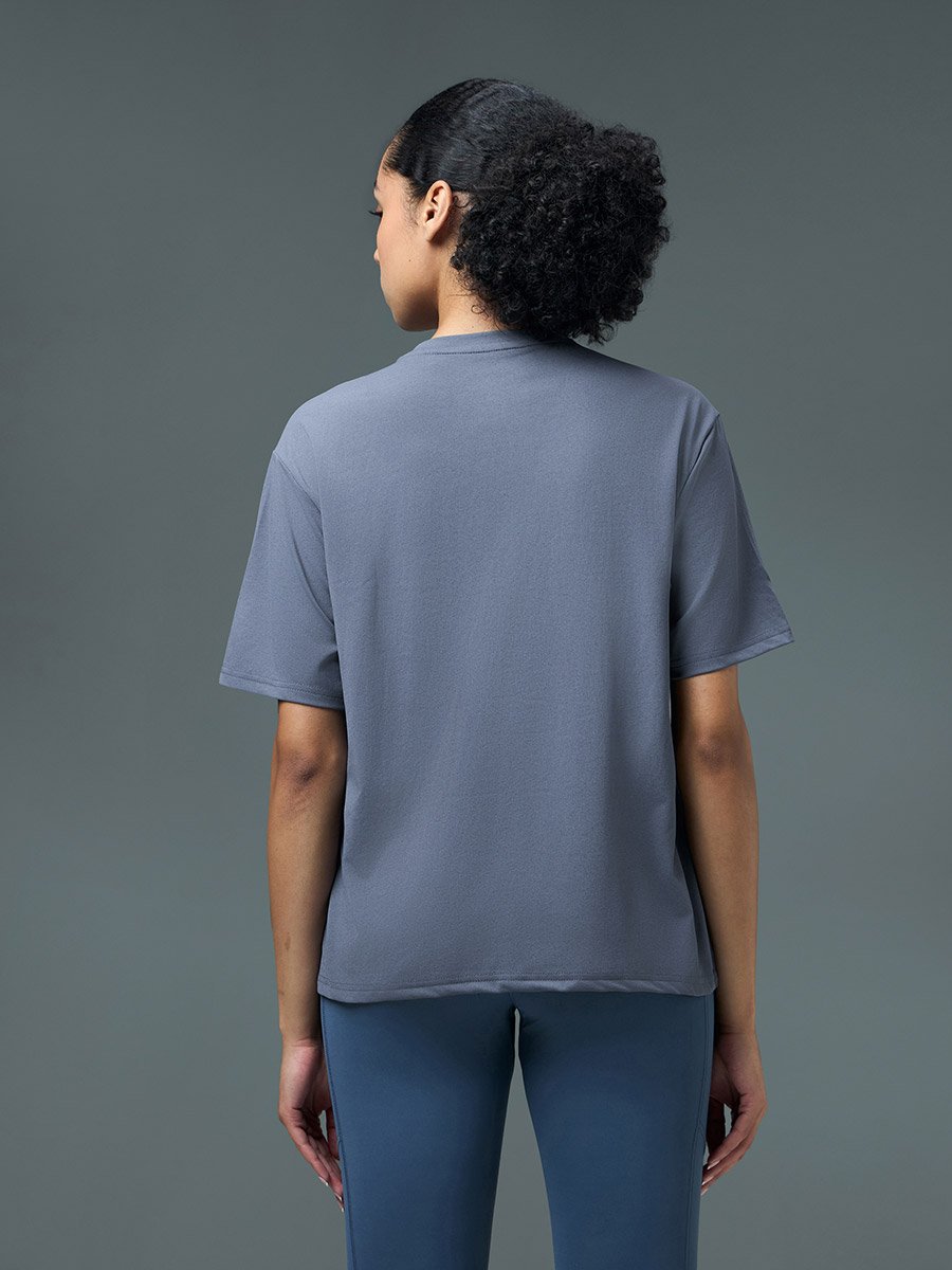 Women Boxy Fit Round Neck Sports T-Shirt