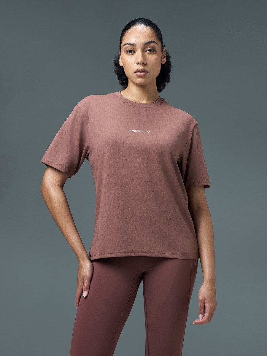 Women Boxy Fit Round Neck Sports T-Shirt