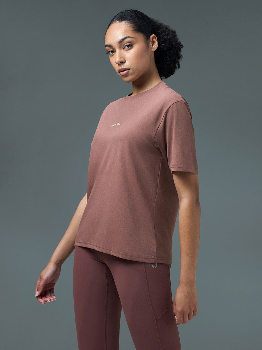 Women Boxy Fit Round Neck Sports T-Shirt