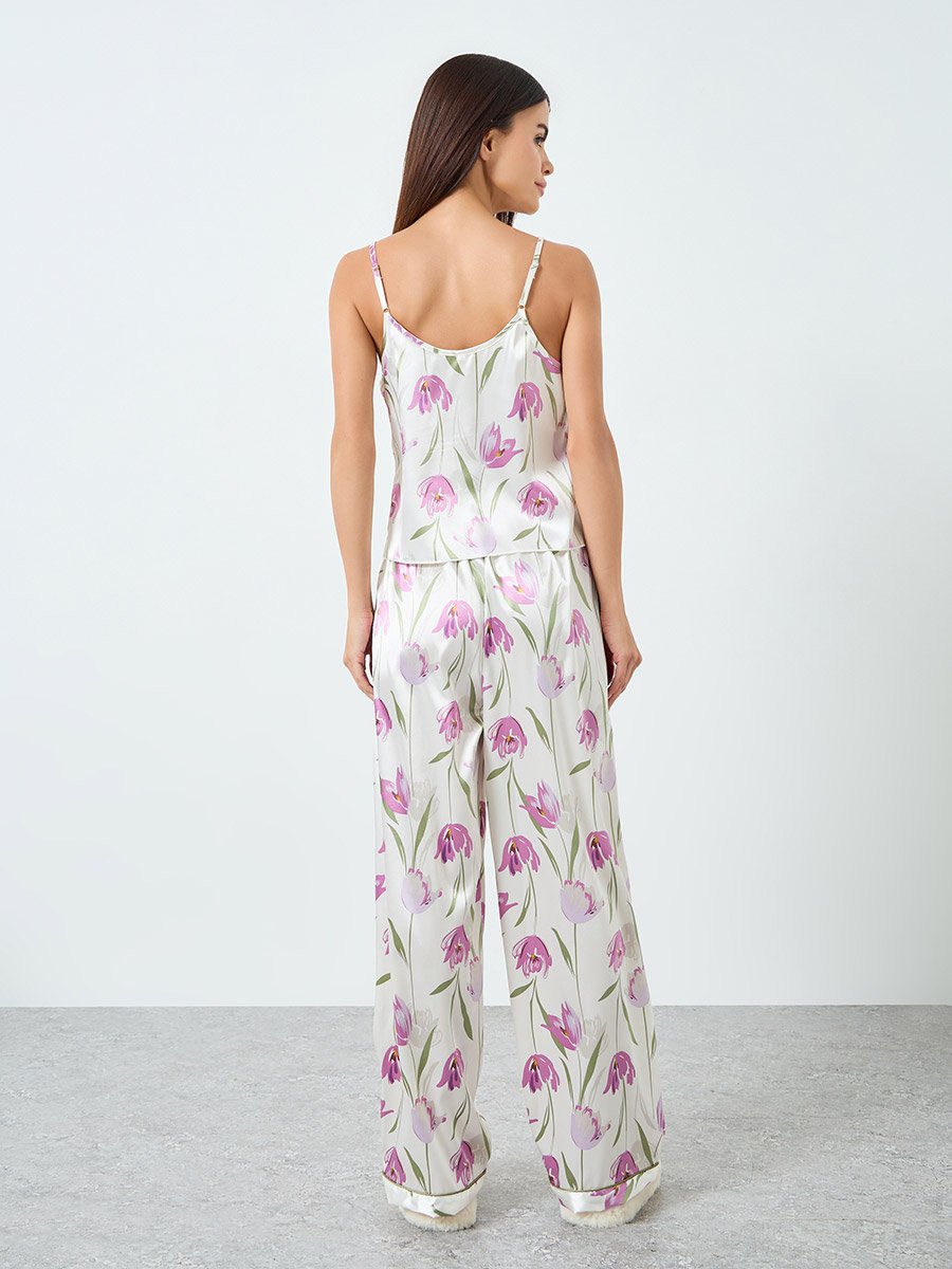 Women Floral Printed Cami Top and Pyjama Set