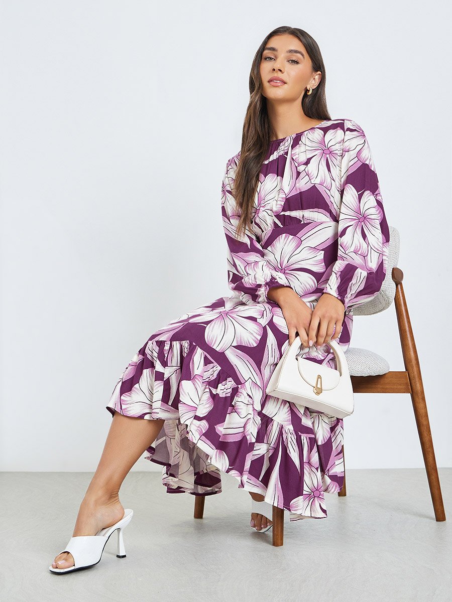 linen dress midi Balcony Moment Brown Linen Midi Dress | Trendy Women's Dress