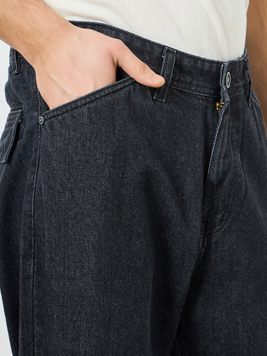 Men Clean Look Loose Fit Jeans with Stitch Detail