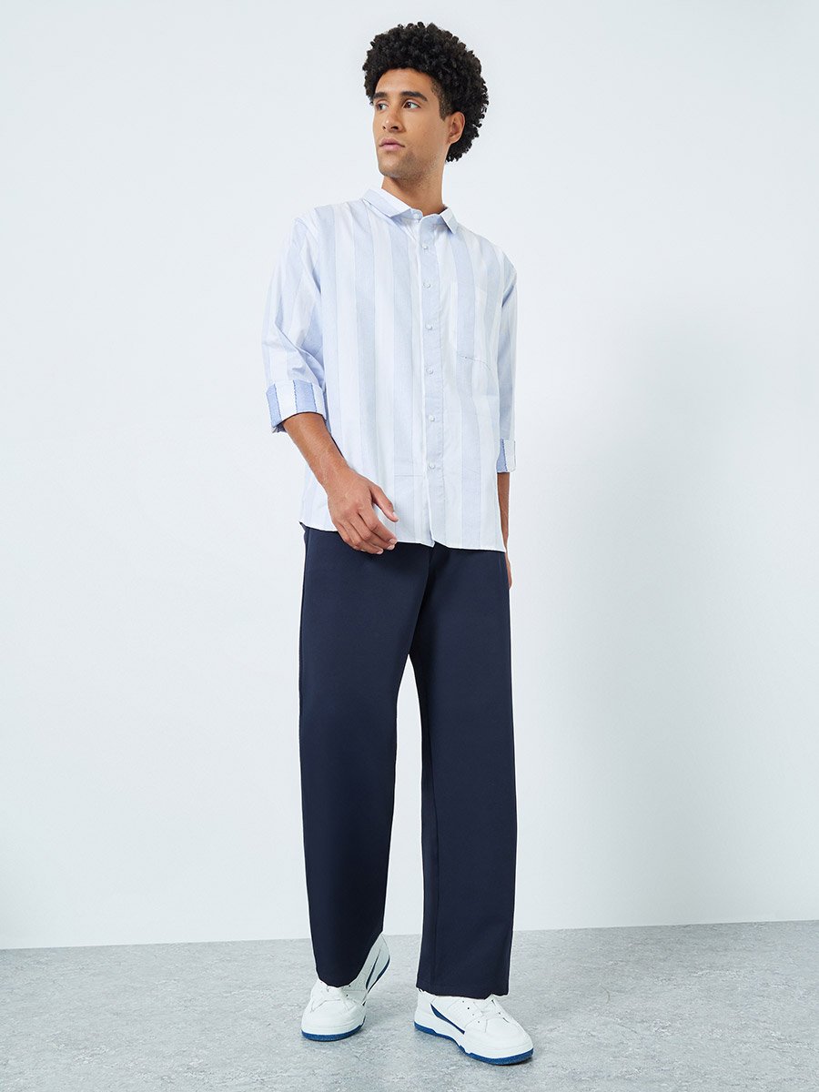Men High Rise Wide Leg Korean Pants