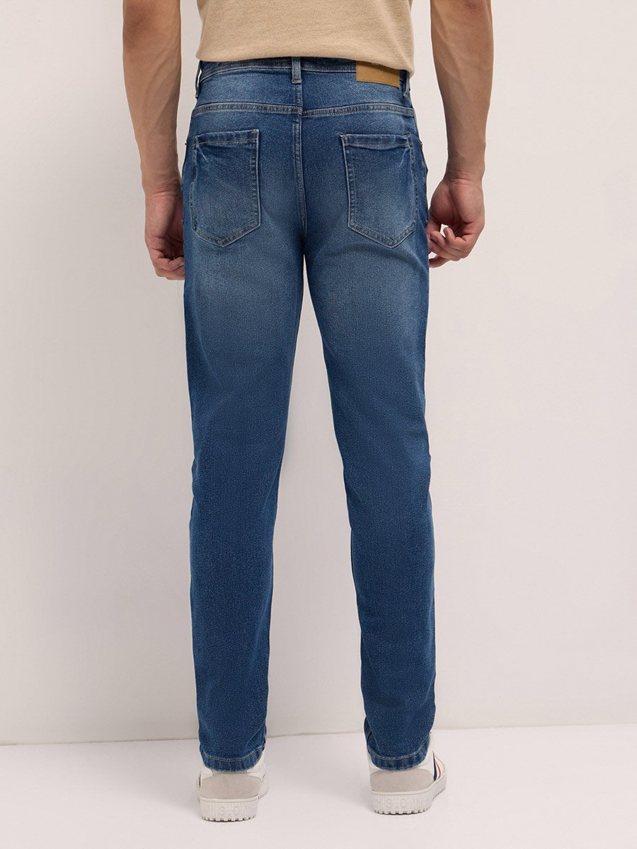 Men Cotton Blend Mid Rise Slim Fit Jeans