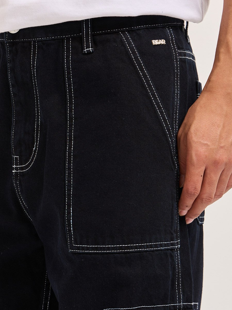 Men Cotton Mid Rise Baggy Fit Jeans