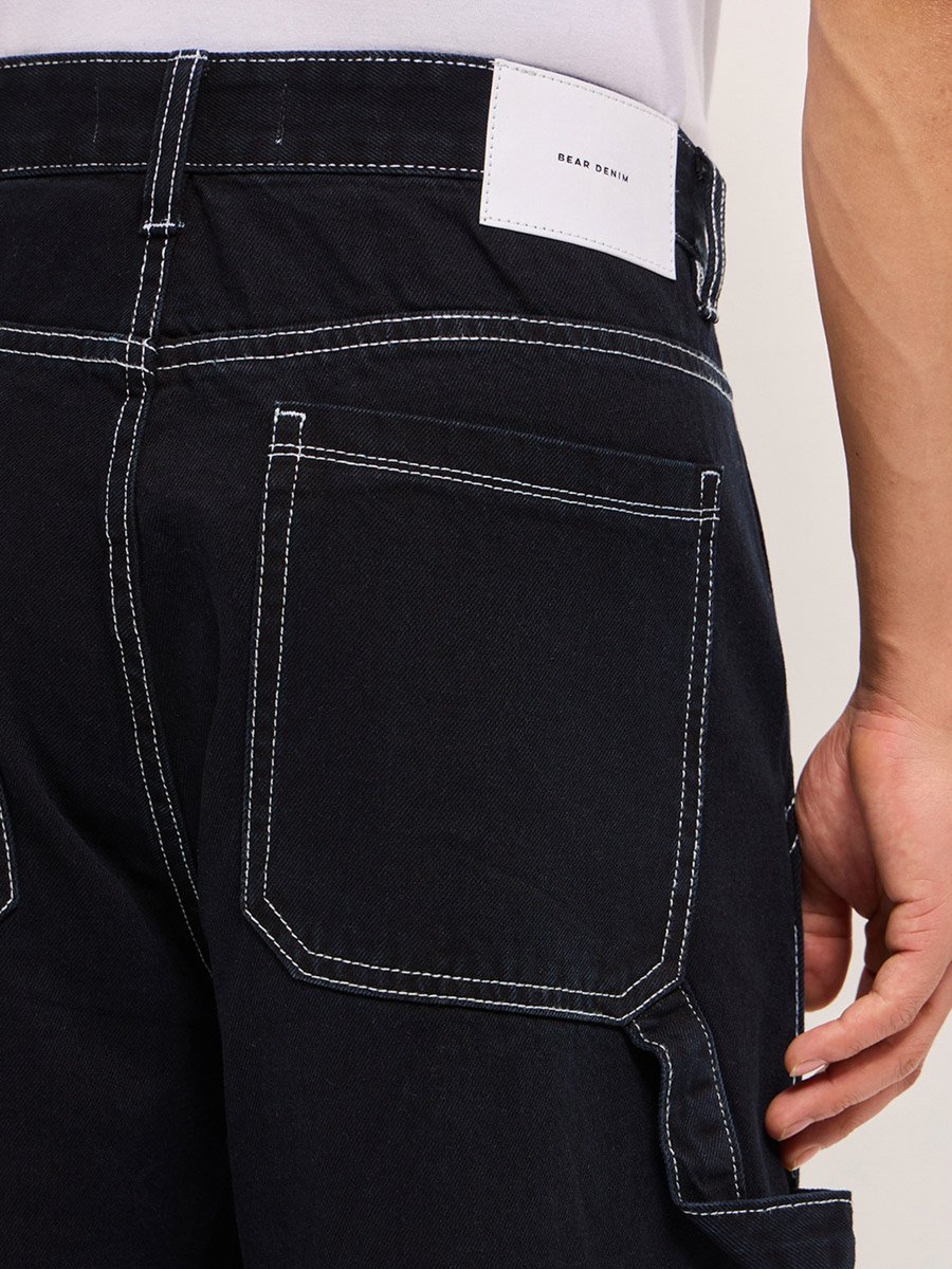 Men Cotton Mid Rise Baggy Fit Jeans